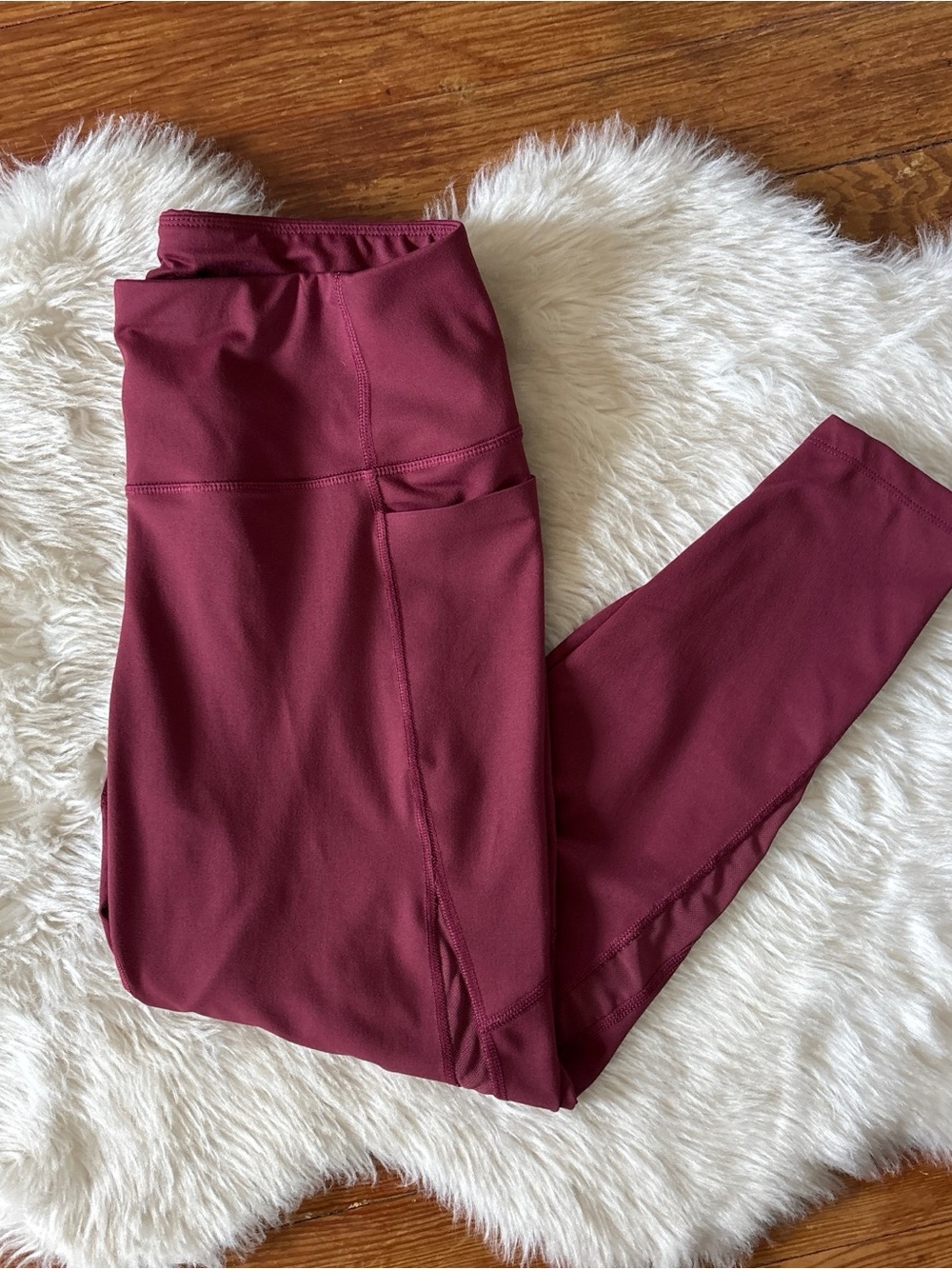 Apana Dark Red High Waist Leggings